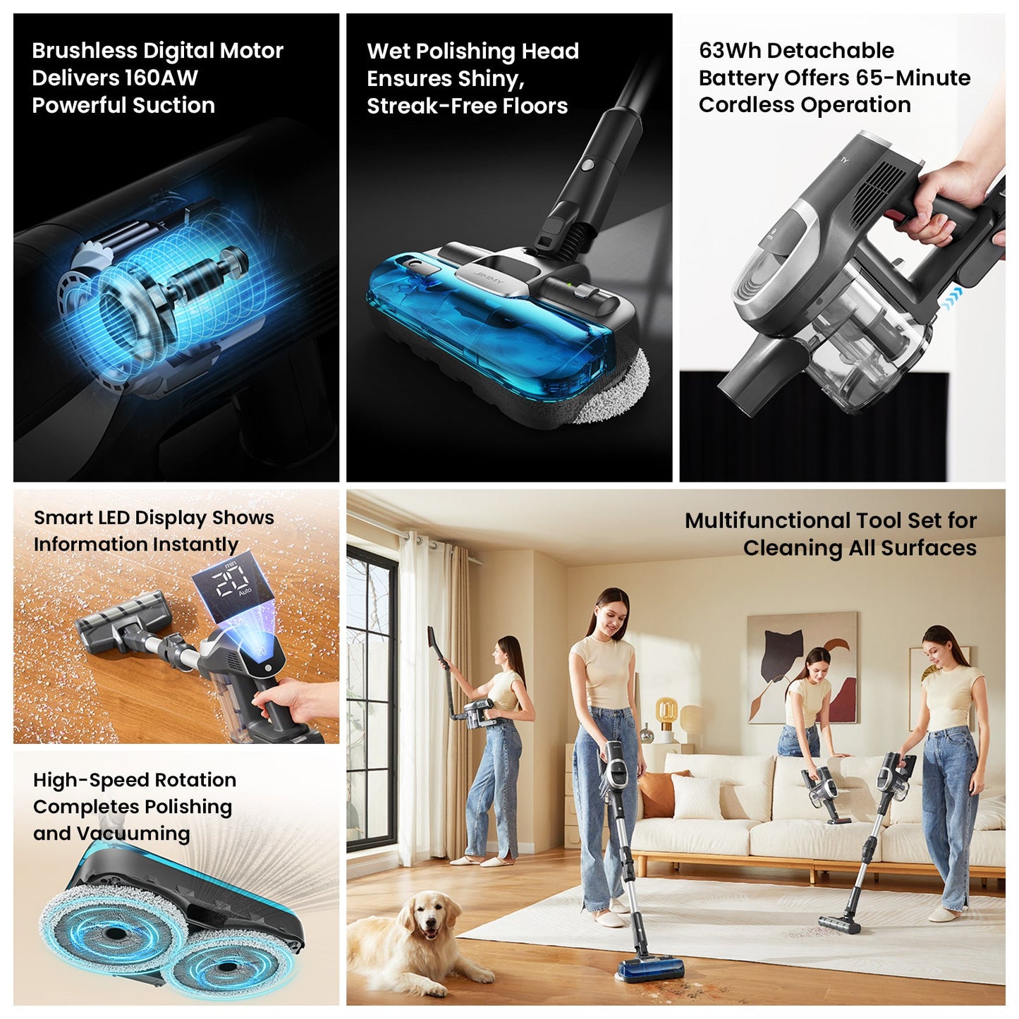 JV9 Pro Aqua draadloze stofzuiger