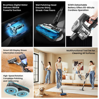 JV9 Pro Aqua draadloze stofzuiger